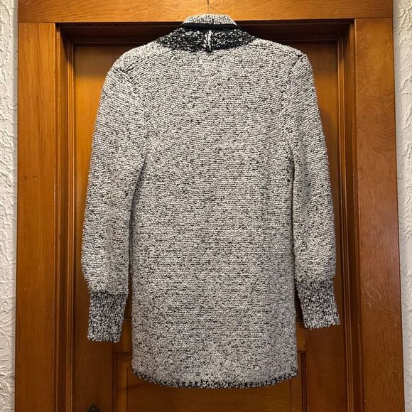 Vintage Sideffects Boucle Black White Sweater Cardigan Women’s US Small - Picture 4 of 7